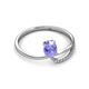 2 - Naysa Bold 0.97 ctw Tanzanite Oval Shape (7x5 mm) & Side Natural Diamond Round (1.30 mm) Promise Ring 