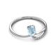 2 - Naysa Bold 0.84 ctw Aquamarine Oval Shape (7x5 mm) & Side Natural Diamond Round (1.30 mm) Promise Ring 