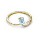 2 - Naysa Bold 0.84 ctw Aquamarine Oval Shape (7x5 mm) & Side Natural Diamond Round (1.30 mm) Promise Ring 
