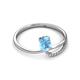2 - Naysa Bold 1.12 ctw Blue Topaz Oval Shape (7x5 mm) & Side Natural Diamond Round (1.30 mm) Promise Ring 