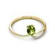 2 - Naysa Bold 1.02 ctw Peridot Oval Shape (7x5 mm) & Side Natural Diamond Round (1.30 mm) Promise Ring 