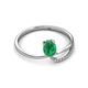 2 - Naysa Bold 0.92 ctw Emerald Oval Shape (7x5 mm) & Side Natural Diamond Round (1.30 mm) Promise Ring 