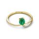 2 - Naysa Bold 0.92 ctw Emerald Oval Shape (7x5 mm) & Side Natural Diamond Round (1.30 mm) Promise Ring 