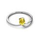 2 - Naysa Bold 1.12 ctw Yellow Sapphire Oval Shape (7x5 mm) & Side Natural Diamond Round (1.30 mm) Promise Ring 