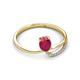 2 - Naysa Bold 1.02 ctw Ruby Oval Shape (7x5 mm) & Side Natural Diamond Round (1.30 mm) Promise Ring 
