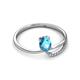 2 - Naysa Bold 1.12 ctw London Blue Topaz Oval Shape (7x5 mm) & Side Natural Diamond Round (1.30 mm) Promise Ring 