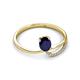 2 - Naysa Bold 1.02 ctw Blue Sapphire Oval Shape (7x5 mm) & Side Natural Diamond Round (1.30 mm) Promise Ring 