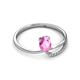 2 - Naysa Bold 1.12 ctw Pink Sapphire Oval Shape (7x5 mm) & Side Natural Diamond Round (1.30 mm) Promise Ring 
