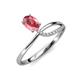 3 - Naysa Bold 0.97 ctw Pink Tourmaline Oval Shape (7x5 mm) & Side Natural Diamond Round (1.30 mm) Promise Ring 