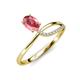 3 - Naysa Bold 0.97 ctw Pink Tourmaline Oval Shape (7x5 mm) & Side Natural Diamond Round (1.30 mm) Promise Ring 