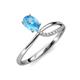 3 - Naysa Bold 1.12 ctw Blue Topaz Oval Shape (7x5 mm) & Side Natural Diamond Round (1.30 mm) Promise Ring 