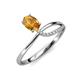 3 - Naysa Bold 0.84 ctw Citrine Oval Shape (7x5 mm) & Side Natural Diamond Round (1.30 mm) Promise Ring 