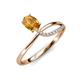 3 - Naysa Bold 0.84 ctw Citrine Oval Shape (7x5 mm) & Side Natural Diamond Round (1.30 mm) Promise Ring 