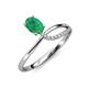 3 - Naysa Bold 0.92 ctw Emerald Oval Shape (7x5 mm) & Side Natural Diamond Round (1.30 mm) Promise Ring 