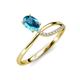 3 - Naysa Bold 1.12 ctw London Blue Topaz Oval Shape (7x5 mm) & Side Natural Diamond Round (1.30 mm) Promise Ring 