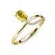 3 - Naysa Bold 1.12 ctw Yellow Sapphire Oval Shape (7x5 mm) & Side Natural Diamond Round (1.30 mm) Promise Ring 