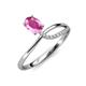 3 - Naysa Bold 1.12 ctw Pink Sapphire Oval Shape (7x5 mm) & Side Natural Diamond Round (1.30 mm) Promise Ring 
