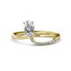 1 - Naysa Bold 0.97 ctw  Moissanite Oval Shape (7x5 mm) & Side Natural Diamond Round (1.30 mm) Promise Ring 