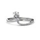 1 - Naysa Bold 0.97 ctw  Moissanite Oval Shape (7x5 mm) & Side Natural Diamond Round (1.30 mm) Promise Ring 