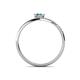 4 - Naysa Bold 0.84 ctw Aquamarine Oval Shape (7x5 mm) & Side Natural Diamond Round (1.30 mm) Promise Ring 