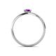 4 - Naysa Bold 0.84 ctw Amethyst Oval Shape (7x5 mm) & Side Natural Diamond Round (1.30 mm) Promise Ring 