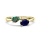 1 - Afra 1.76 ctw Lab Created Alexandrite Pear Shape (7x5 mm) & Blue Sapphire Oval Shape (7x5 mm) Toi Et Moi Engagement Ring 