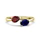 1 - Afra 1.80 ctw Red Garnet Pear Shape (7x5 mm) & Blue Sapphire Oval Shape (7x5 mm) Toi Et Moi Engagement Ring 