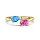 1 - Afra 1.85 ctw Blue Topaz Pear Shape (7x5 mm) & Pink Sapphire Oval Shape (7x5 mm) Toi Et Moi Engagement Ring 