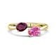 1 - Afra 1.90 ctw Rhodolite Garnet Pear Shape (7x5 mm) & Pink Sapphire Oval Shape (7x5 mm) Toi Et Moi Engagement Ring 