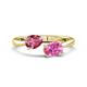 1 - Afra 1.70 ctw Pink Tourmaline Pear Shape (7x5 mm) & Pink Sapphire Oval Shape (7x5 mm) Toi Et Moi Engagement Ring 