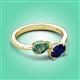3 - Afra 1.76 ctw Lab Created Alexandrite Pear Shape (7x5 mm) & Blue Sapphire Oval Shape (7x5 mm) Toi Et Moi Engagement Ring 