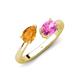 4 - Afra 1.65 ctw Citrine Pear Shape (7x5 mm) & Pink Sapphire Oval Shape (7x5 mm) Toi Et Moi Engagement Ring 