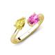 4 - Afra 1.90 ctw Yellow Sapphire Pear Shape (7x5 mm) & Pink Sapphire Oval Shape (7x5 mm) Toi Et Moi Engagement Ring 
