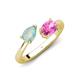 4 - Afra 1.35 ctw Opal Pear Shape (7x5 mm) & Pink Sapphire Oval Shape (7x5 mm) Toi Et Moi Engagement Ring 