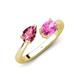 4 - Afra 1.70 ctw Pink Tourmaline Pear Shape (7x5 mm) & Pink Sapphire Oval Shape (7x5 mm) Toi Et Moi Engagement Ring 