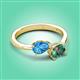 3 - Afra 2.01 ctw Blue Topaz Pear Shape (7x5 mm) & Lab Created Alexandrite Oval Shape (7x5 mm) Toi Et Moi Engagement Ring 