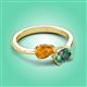 3 - Afra 1.81 ctw Citrine Pear Shape (7x5 mm) & Lab Created Alexandrite Oval Shape (7x5 mm) Toi Et Moi Engagement Ring 