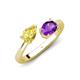 4 - Afra 1.62 ctw Yellow Sapphire Pear Shape (7x5 mm) & Amethyst Oval Shape (7x5 mm) Toi Et Moi Engagement Ring 