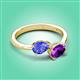 3 - Afra 1.47 ctw Tanzanite Pear Shape (7x5 mm) & Amethyst Oval Shape (7x5 mm) Toi Et Moi Engagement Ring 