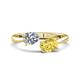 1 - Afra 1.75 ctw IGI Certified Lab Grown Diamond  Pear Shape (7x5 mm) & Yellow Sapphire Oval Shape (7x5 mm) Toi Et Moi Engagement Ring 