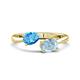 1 - Afra 1.57 ctw Blue Topaz Pear Shape (7x5 mm) & Aquamarine Oval Shape (7x5 mm) Toi Et Moi Engagement Ring 