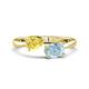 1 - Afra 1.62 ctw Yellow Sapphire Pear Shape (7x5 mm) & Aquamarine Oval Shape (7x5 mm) Toi Et Moi Engagement Ring 