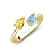4 - Afra 1.62 ctw Yellow Sapphire Pear Shape (7x5 mm) & Aquamarine Oval Shape (7x5 mm) Toi Et Moi Engagement Ring 