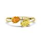 1 - Afra 1.65 ctw Citrine Pear Shape (7x5 mm) & Yellow Sapphire Oval Shape (7x5 mm) Toi Et Moi Engagement Ring 