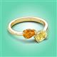 3 - Afra 1.65 ctw Citrine Pear Shape (7x5 mm) & Yellow Sapphire Oval Shape (7x5 mm) Toi Et Moi Engagement Ring 