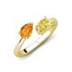 4 - Afra 1.65 ctw Citrine Pear Shape (7x5 mm) & Yellow Sapphire Oval Shape (7x5 mm) Toi Et Moi Engagement Ring 