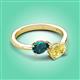 3 - Afra 1.85 ctw London Blue Topaz Pear Shape (7x5 mm) & Yellow Sapphire Oval Shape (7x5 mm) Toi Et Moi Engagement Ring 