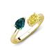 4 - Afra 1.85 ctw London Blue Topaz Pear Shape (7x5 mm) & Yellow Sapphire Oval Shape (7x5 mm) Toi Et Moi Engagement Ring 