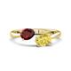 1 - Afra 1.90 ctw Red Garnet Pear Shape (7x5 mm) & Yellow Sapphire Oval Shape (7x5 mm) Toi Et Moi Engagement Ring 
