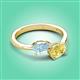 3 - Afra 1.60 ctw Aquamarine Pear Shape (7x5 mm) & Yellow Sapphire Oval Shape (7x5 mm) Toi Et Moi Engagement Ring 